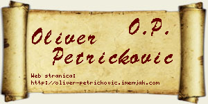 Oliver Petričković vizit kartica